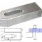 Aluminium clamp M12/14 x 100 x 40 x 20
